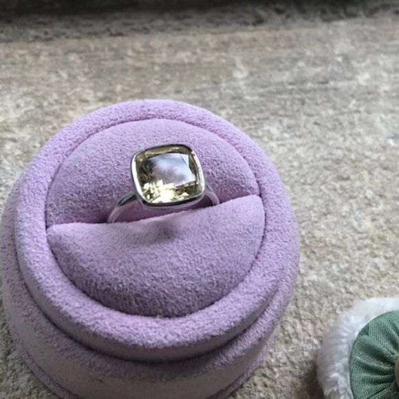 Lisa Eldridge The Meena Ring Cushion Cut Citrine in Solid Sterling Silver - Picture 4 of 5